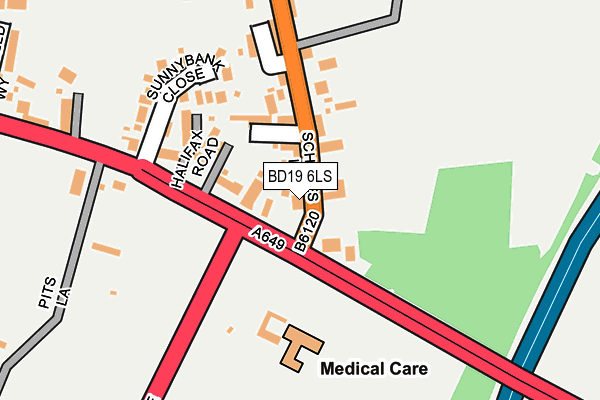 BD19 6LS map - OS OpenMap – Local (Ordnance Survey)