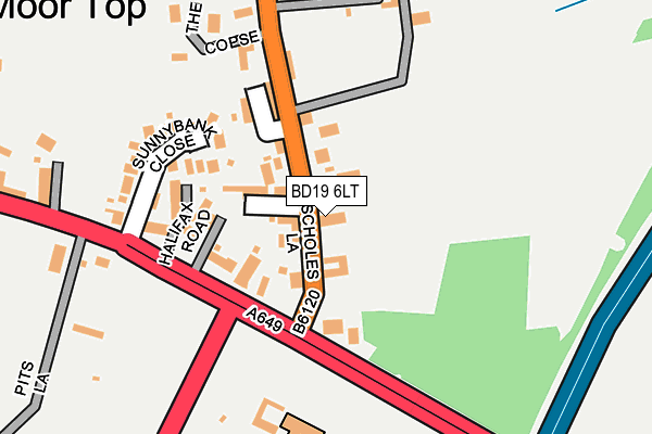 BD19 6LT map - OS OpenMap – Local (Ordnance Survey)