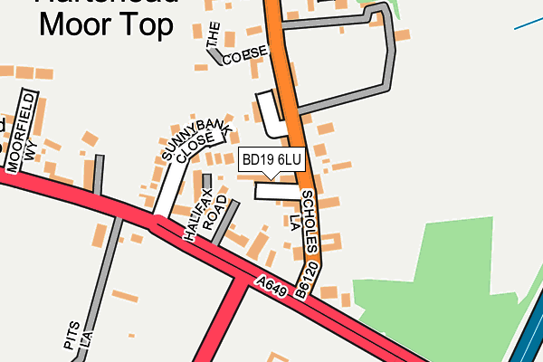 BD19 6LU map - OS OpenMap – Local (Ordnance Survey)