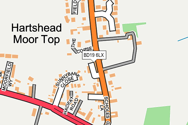 BD19 6LX map - OS OpenMap – Local (Ordnance Survey)