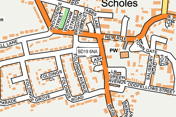 BD19 6NA map - OS OpenMap – Local (Ordnance Survey)