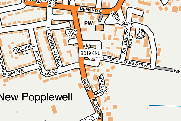 BD19 6NU map - OS OpenMap – Local (Ordnance Survey)