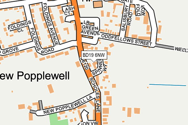 BD19 6NW map - OS OpenMap – Local (Ordnance Survey)