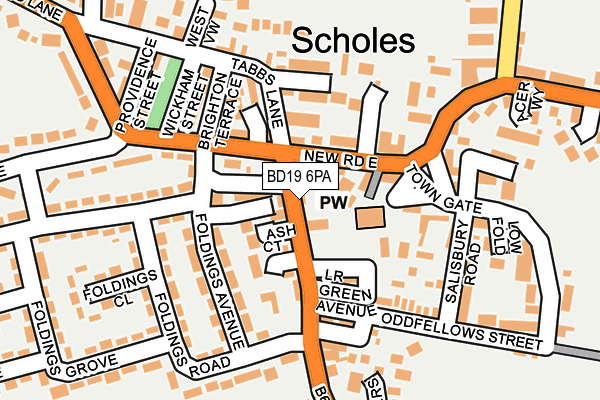 BD19 6PA map - OS OpenMap – Local (Ordnance Survey)