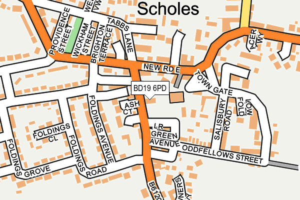 BD19 6PD map - OS OpenMap – Local (Ordnance Survey)