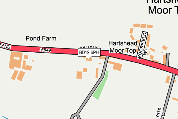 BD19 6PH map - OS OpenMap – Local (Ordnance Survey)