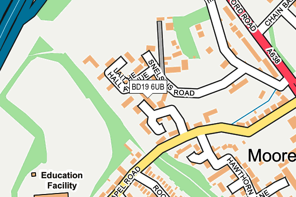 BD19 6UB map - OS OpenMap – Local (Ordnance Survey)