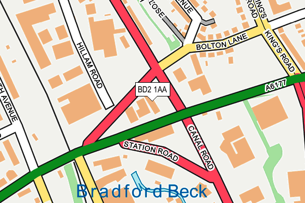 BD2 1AA map - OS OpenMap – Local (Ordnance Survey)