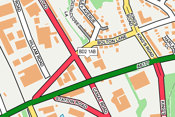 BD2 1AB map - OS OpenMap – Local (Ordnance Survey)