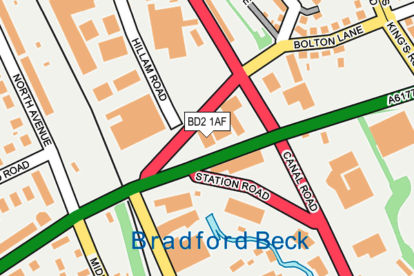BD2 1AF map - OS OpenMap – Local (Ordnance Survey)