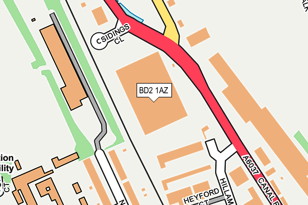 BD2 1AZ map - OS OpenMap – Local (Ordnance Survey)