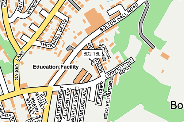 BD2 1BL map - OS OpenMap – Local (Ordnance Survey)