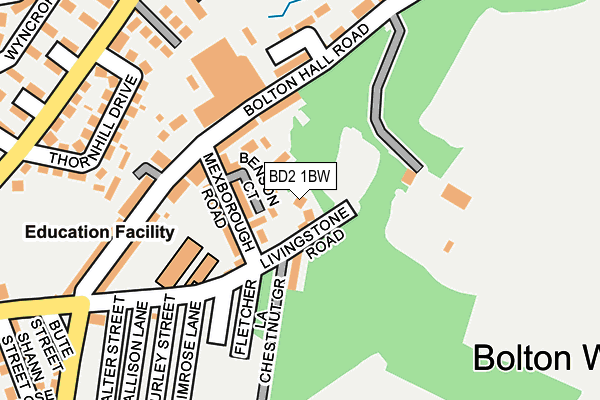 BD2 1BW map - OS OpenMap – Local (Ordnance Survey)