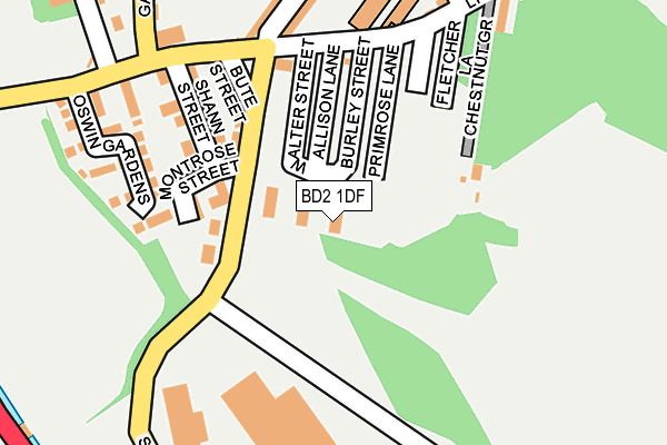 BD2 1DF map - OS OpenMap – Local (Ordnance Survey)