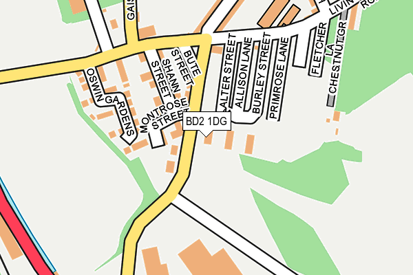 BD2 1DG map - OS OpenMap – Local (Ordnance Survey)