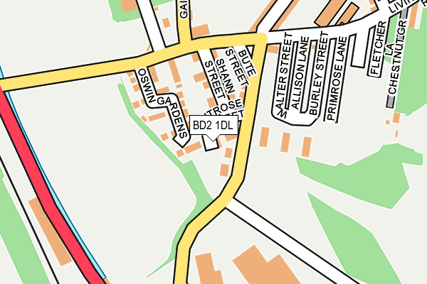 BD2 1DL map - OS OpenMap – Local (Ordnance Survey)