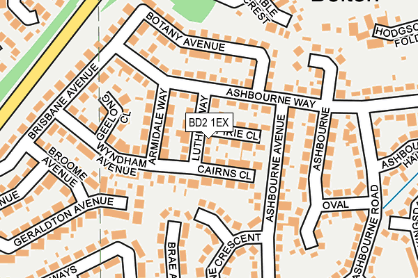 BD2 1EX map - OS OpenMap – Local (Ordnance Survey)