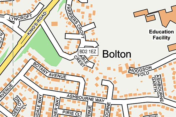 BD2 1EZ map - OS OpenMap – Local (Ordnance Survey)