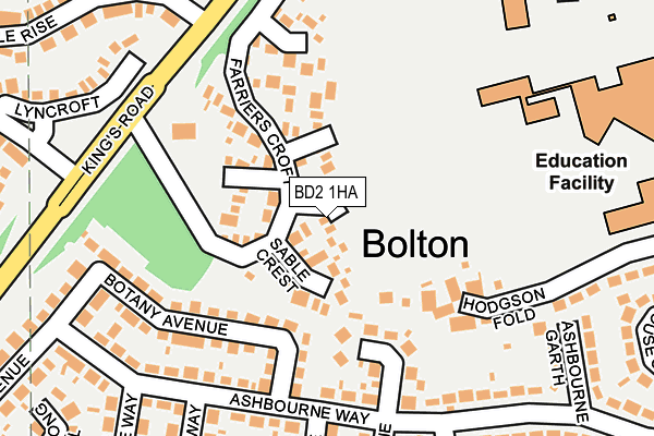 BD2 1HA map - OS OpenMap – Local (Ordnance Survey)