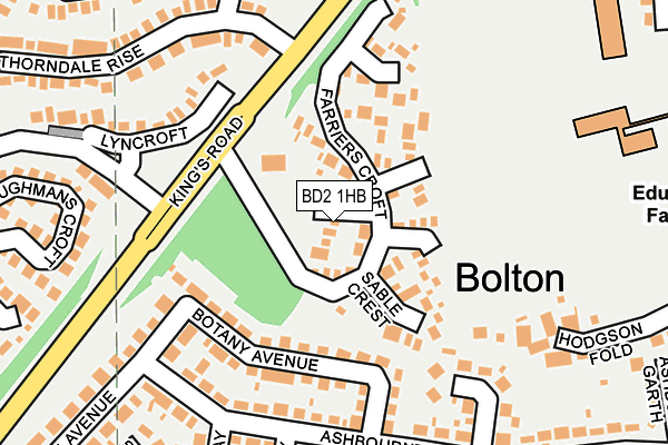 BD2 1HB map - OS OpenMap – Local (Ordnance Survey)