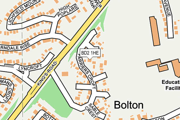 BD2 1HE map - OS OpenMap – Local (Ordnance Survey)