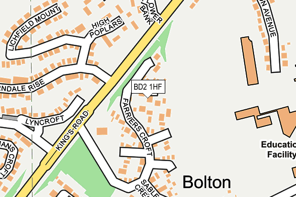 BD2 1HF map - OS OpenMap – Local (Ordnance Survey)