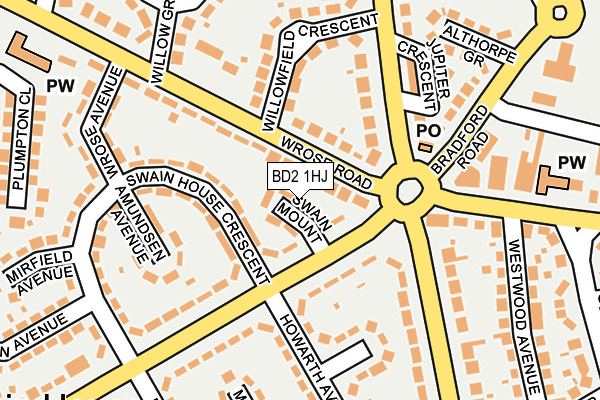 BD2 1HJ map - OS OpenMap – Local (Ordnance Survey)