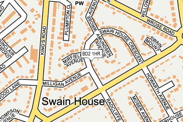 BD2 1HR map - OS OpenMap – Local (Ordnance Survey)