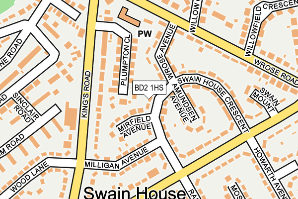 BD2 1HS map - OS OpenMap – Local (Ordnance Survey)