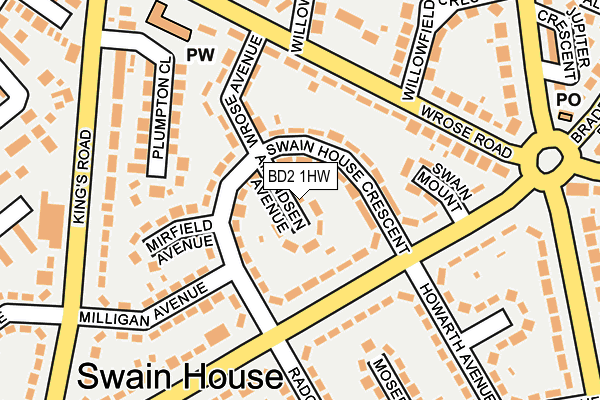 BD2 1HW map - OS OpenMap – Local (Ordnance Survey)