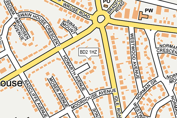BD2 1HZ map - OS OpenMap – Local (Ordnance Survey)