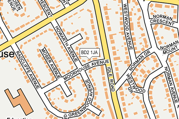BD2 1JA map - OS OpenMap – Local (Ordnance Survey)