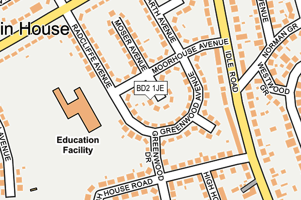 BD2 1JE map - OS OpenMap – Local (Ordnance Survey)