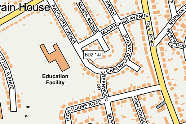 BD2 1JJ map - OS OpenMap – Local (Ordnance Survey)