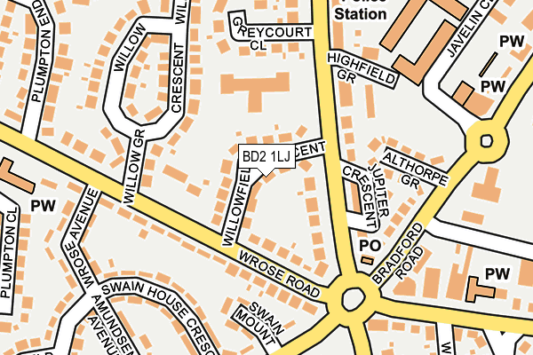 BD2 1LJ map - OS OpenMap – Local (Ordnance Survey)