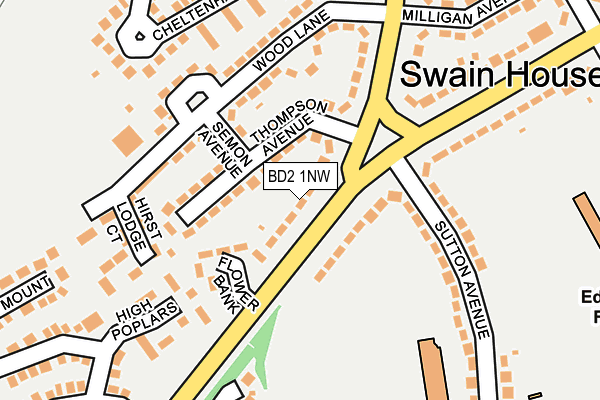 BD2 1NW map - OS OpenMap – Local (Ordnance Survey)