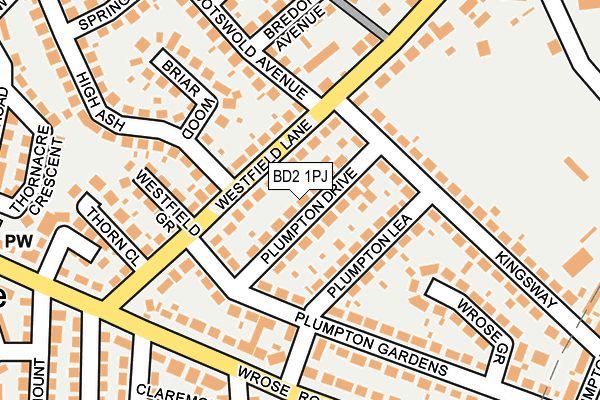 BD2 1PJ map - OS OpenMap – Local (Ordnance Survey)