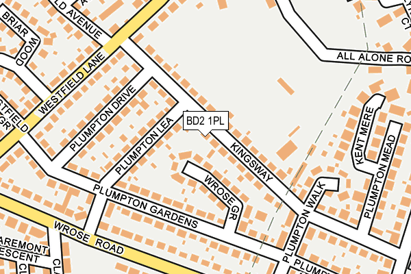 BD2 1PL map - OS OpenMap – Local (Ordnance Survey)