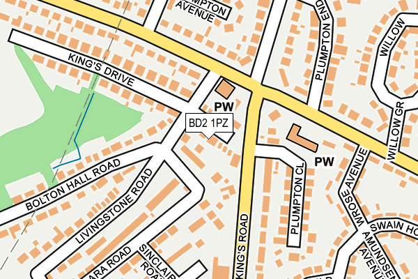 BD2 1PZ map - OS OpenMap – Local (Ordnance Survey)