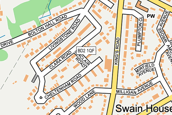BD2 1QF map - OS OpenMap – Local (Ordnance Survey)