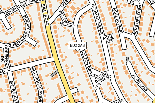 BD2 2AB map - OS OpenMap – Local (Ordnance Survey)
