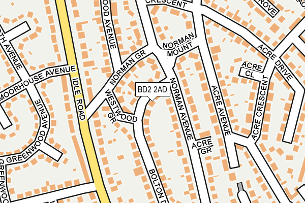 BD2 2AD map - OS OpenMap – Local (Ordnance Survey)