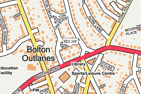 BD2 2AF map - OS OpenMap – Local (Ordnance Survey)