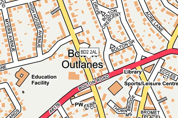 BD2 2AL map - OS OpenMap – Local (Ordnance Survey)