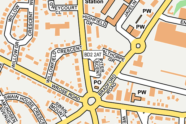 BD2 2AT map - OS OpenMap – Local (Ordnance Survey)