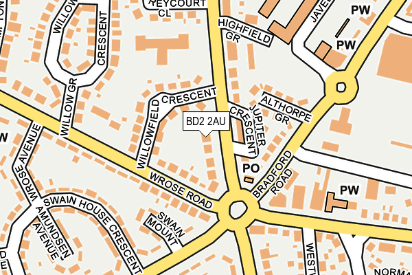 BD2 2AU map - OS OpenMap – Local (Ordnance Survey)