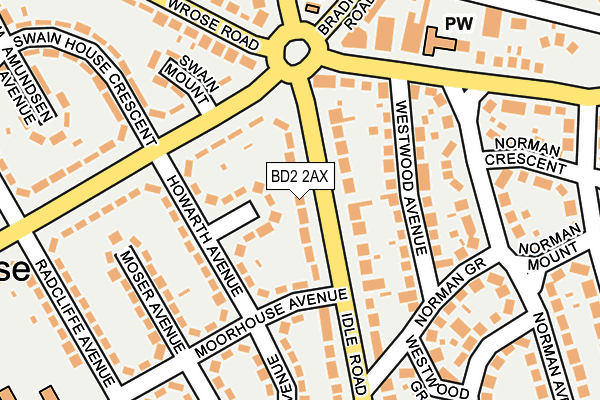 BD2 2AX map - OS OpenMap – Local (Ordnance Survey)