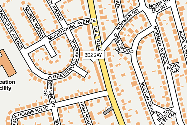 BD2 2AY map - OS OpenMap – Local (Ordnance Survey)