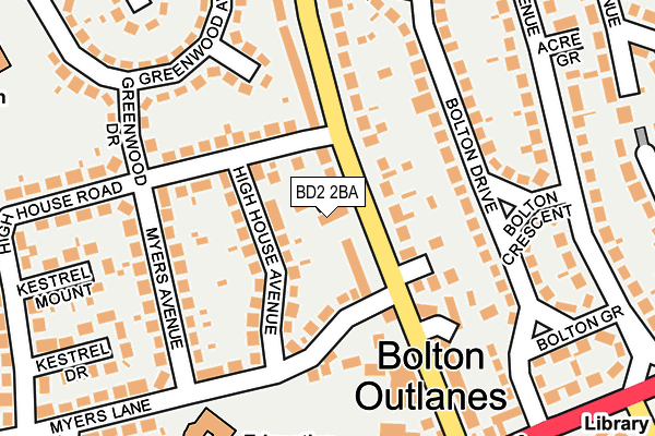 BD2 2BA map - OS OpenMap – Local (Ordnance Survey)