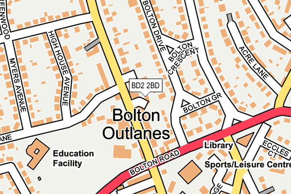 BD2 2BD map - OS OpenMap – Local (Ordnance Survey)